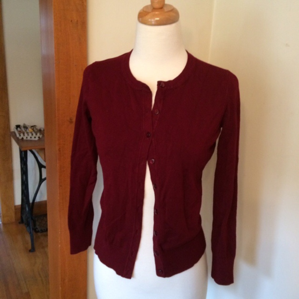 Charter Club cardigan sweater (burgundy)